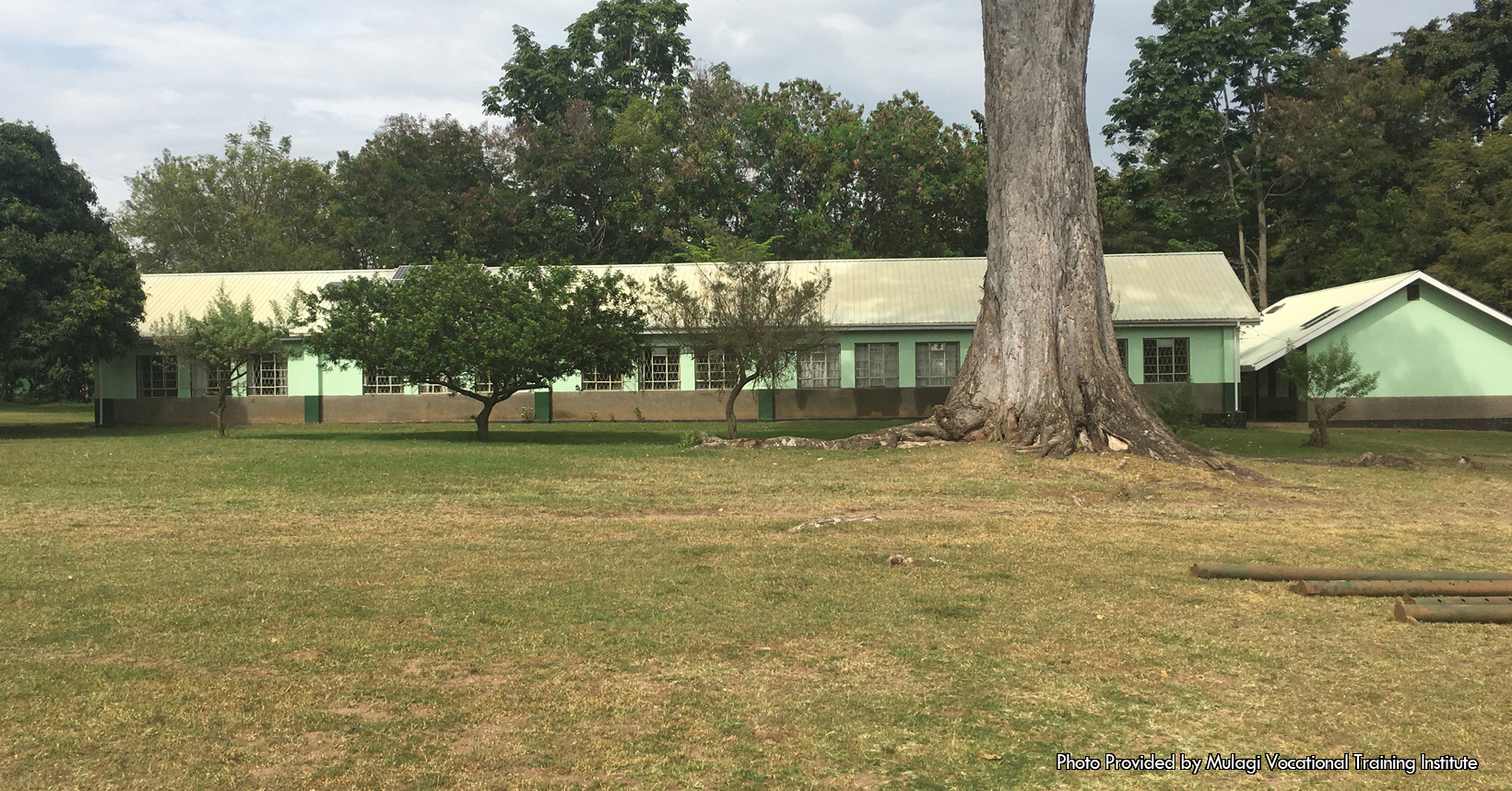 Wide shot of a few of the vocational school buildings