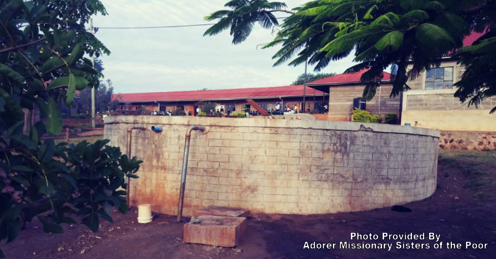 This underground water storage tank was donated by The Father’s Table Foundation back in 2019. The students use the water to help grow vegetables to eat for everyone.