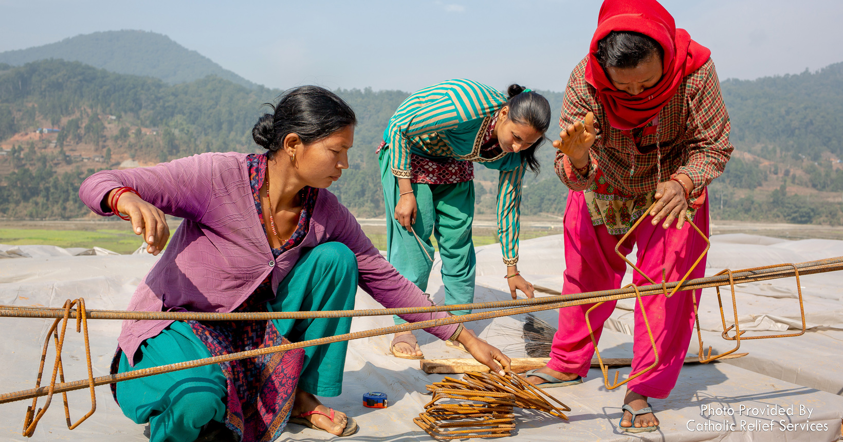 The CRS provided 50-day trainings to masons after two back-to-back earthquakes in Nepal. The training focused on earthquake-resilient construction techniques.