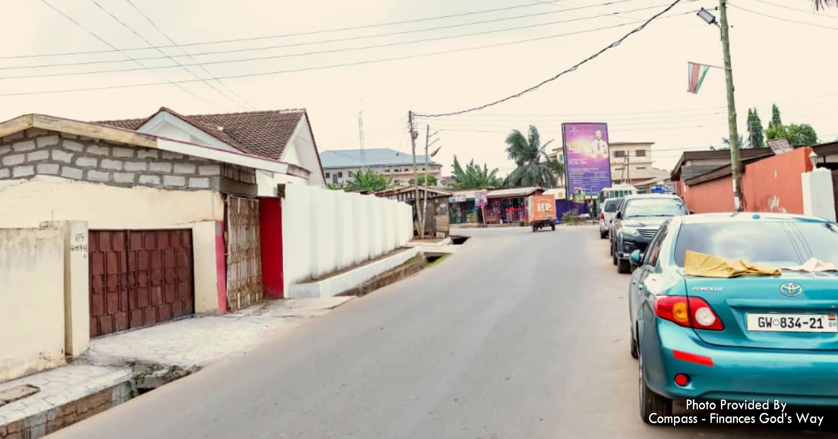 This is 1st Kotobabi Link, Pamfo Street. Here is where the Compass Ghana is located.