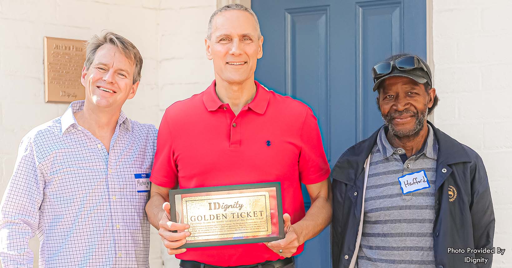 The Father’s Table Foundation President Dan Gilardi Accepts IDignity’s Golden Ticket award for the Foundation’s seven years of support.